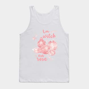 La Witch en Rose. Pink Pumpkin Halloween Style Tank Top